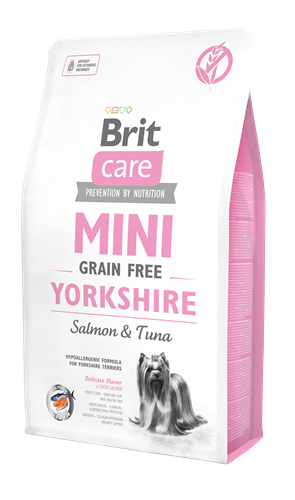 Brit Care Mini Irk Yorkshire Terrier Köpekler İçin, Tahılsız, Hipoalerjenik, Somon Ve Tuna Balıklı Kuru Mama 2 kg