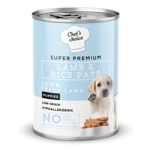 Chefs Choice Yavru Köpekler İçin, Hipoalerjenik, Kuzu Etli Ve Pirinçli Ezme 12x400 gr