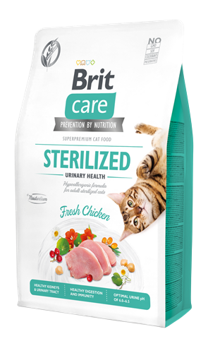 Brit Care İdrar Yolu Problemi Olan Kısırlaştırılmış Kediler İçin, Tahılsız, Hipoalerjenik, Taze Tavuk Etli Kuru Mama 2 kg