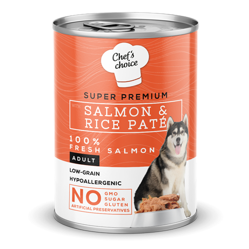 Chefs Choice Yetişkin Köpekler İçin, Hipoalerjenik, Somon Balıklı Ve Pirinçli Ezme 12x400 gr
