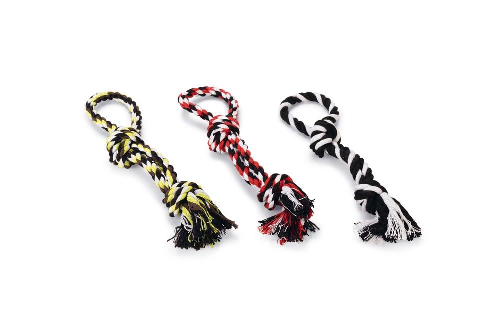 Beeztees Köpek Oyuncağı, Çift Düğümlü Diş İpi, Tutamaçlı, 25cm, 70gr