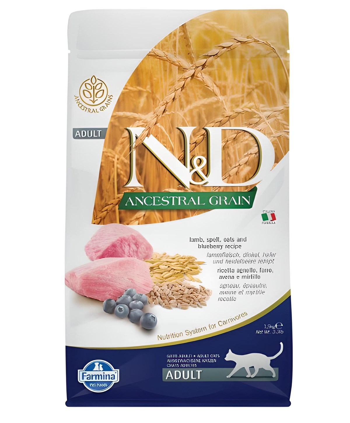 N&D Düşük Tahıllı Kuzulu Yaban Mersinli Kedi Maması 1,5 Kg