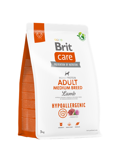 Brit Care Orta Irk Yetişkin Köpekler İçin, Tek Proteinli, Hipoalerjenik, Kuzu Etli Kuru Mama 3 kg