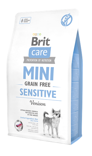 Brit Care Mini Irk Hassas Köpekler İçin, Tahılsız, Hipoalerjenik Geyik Etli Kuru Mama 2 kg