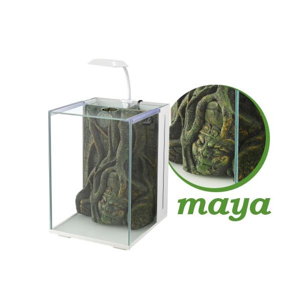 Nubios Nano Akvaryum Maya Dekorlu Beyaz 20x22x29Cm