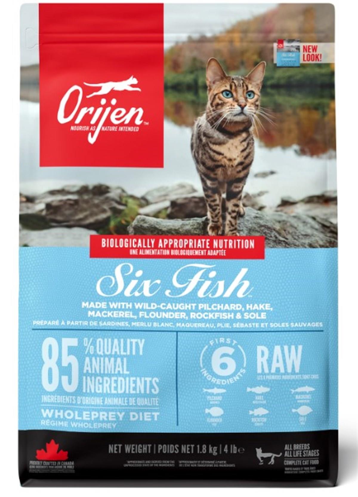 Orijen Six Fish Cat Balıklı Tahılsız Yetişkin Kedi Maması 1,8 Kg