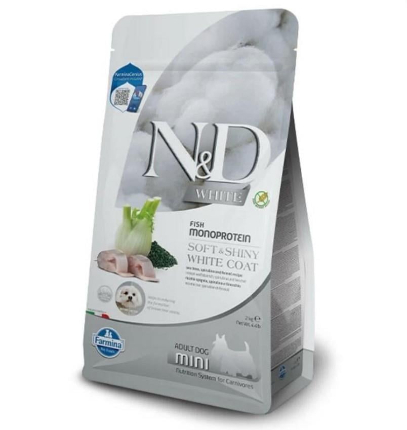 N&D White Levrek Spirulina ve Rezeneli Küçük Irk Yetişkin Köpek Maması 2kg