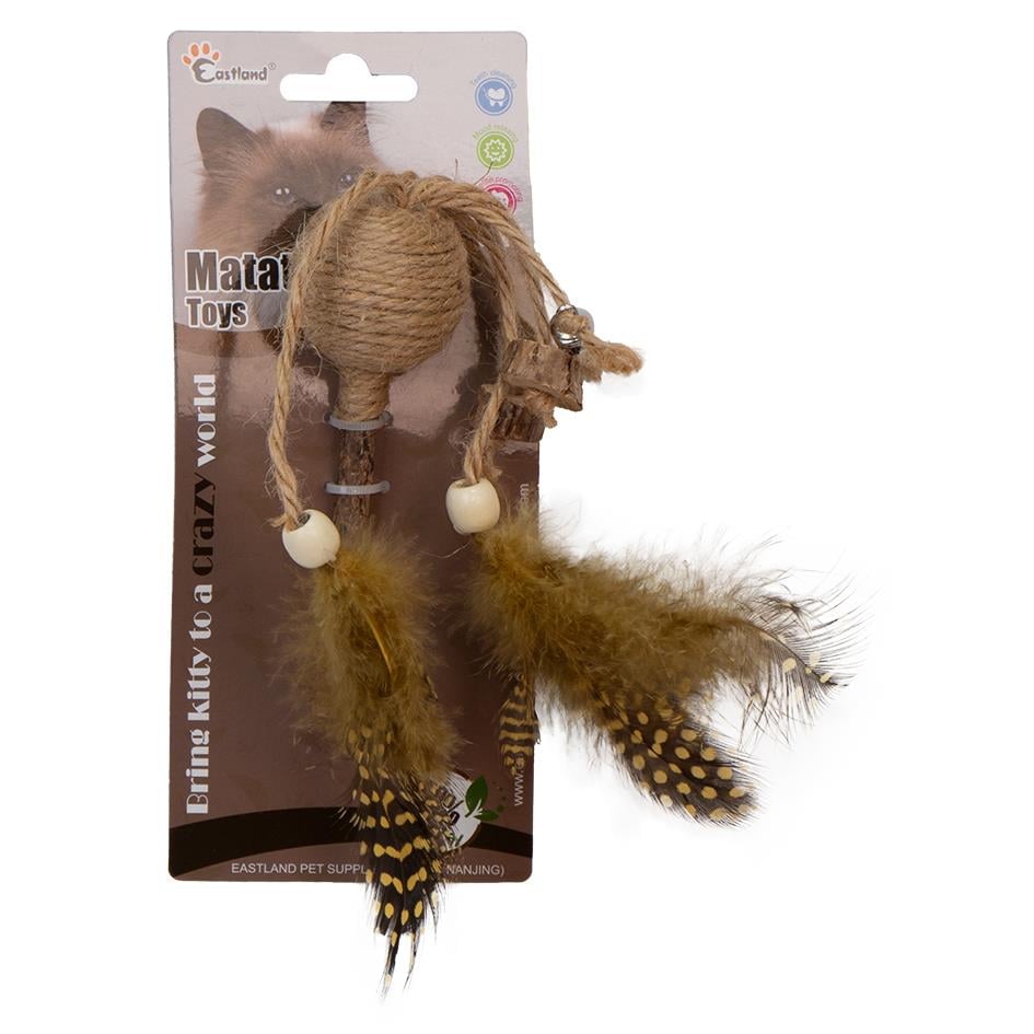 Eastland İpli Tüylü Çıngıraklı Lolipop Kedi Oyunca