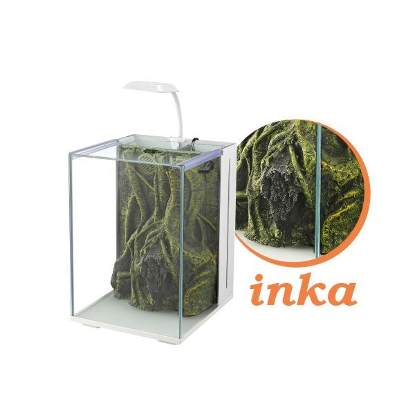 Nubios Nano Akvaryum Inca Dekorlu Beyaz 20x22x29Cm