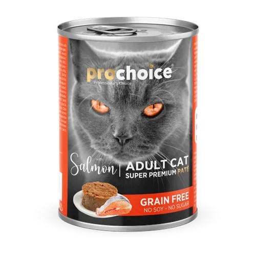 Prochoice Yetişkin Kediler İçin, Tahılsız, Somon Balıklı Ezme Konserve 12x400 gr