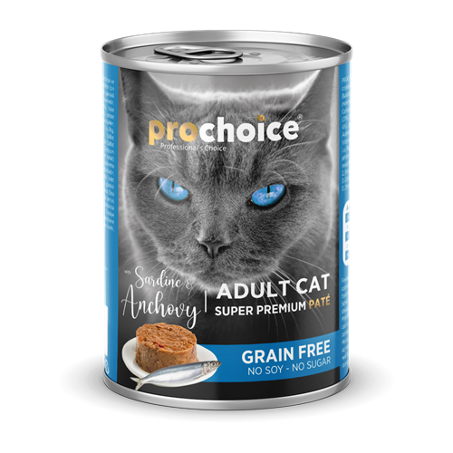 Prochoice Yetişkin Kediler İçin, Tahılsız, Sardalya Ve Hamsi Balıklı Ezme Konserve 12x400 gr