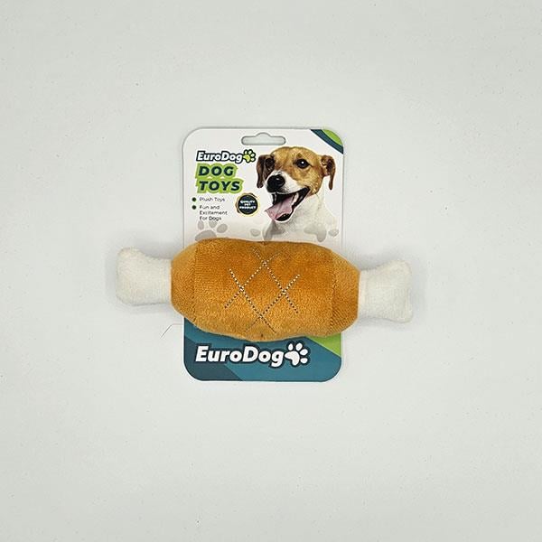 EuroDog Peluş Etli Kemik Köpek Oyuncağı 19x6 Cm