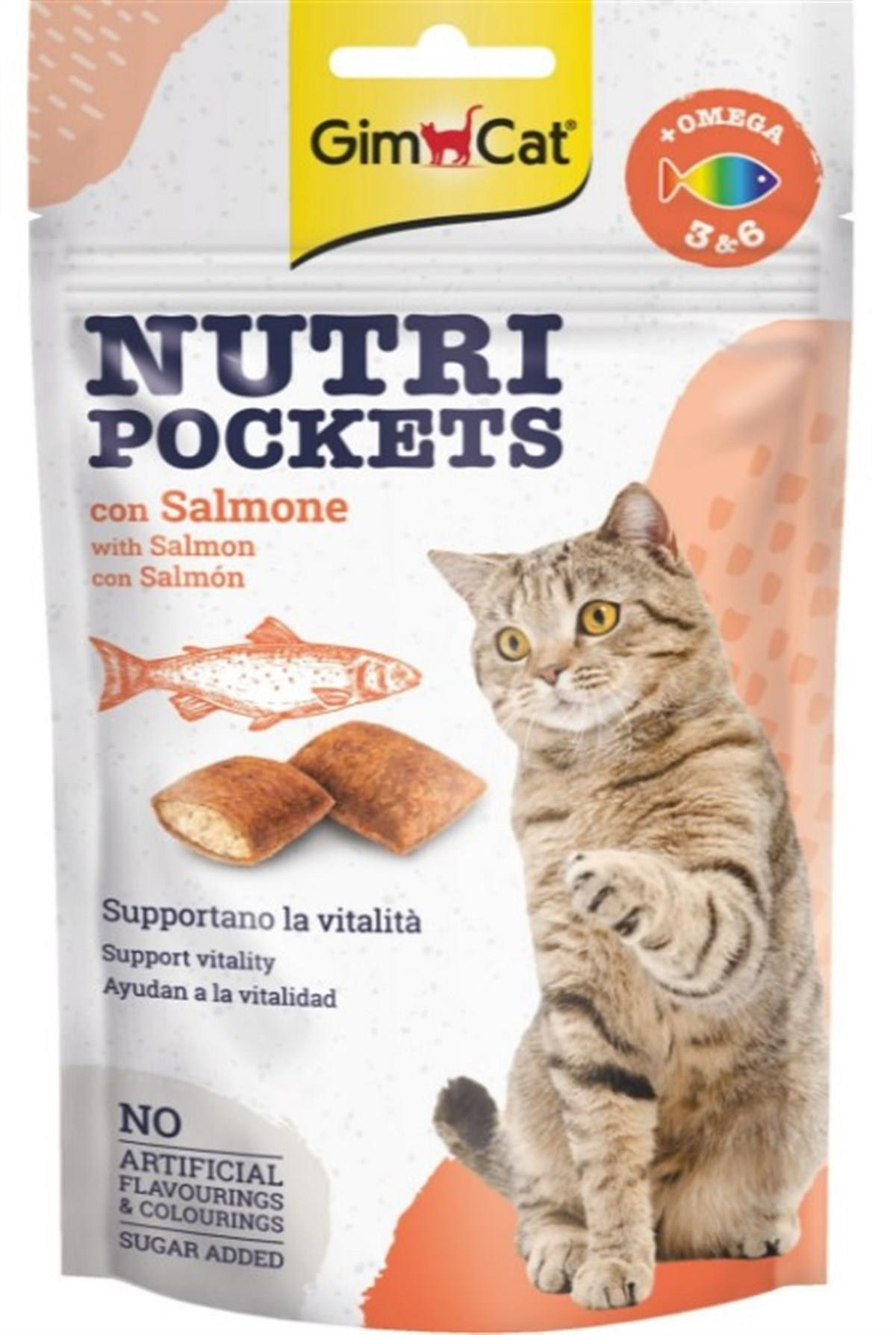Gimcat Nutripockets Somonlu Ve Omega 3&6 Kedi Ödülü 60 Gr