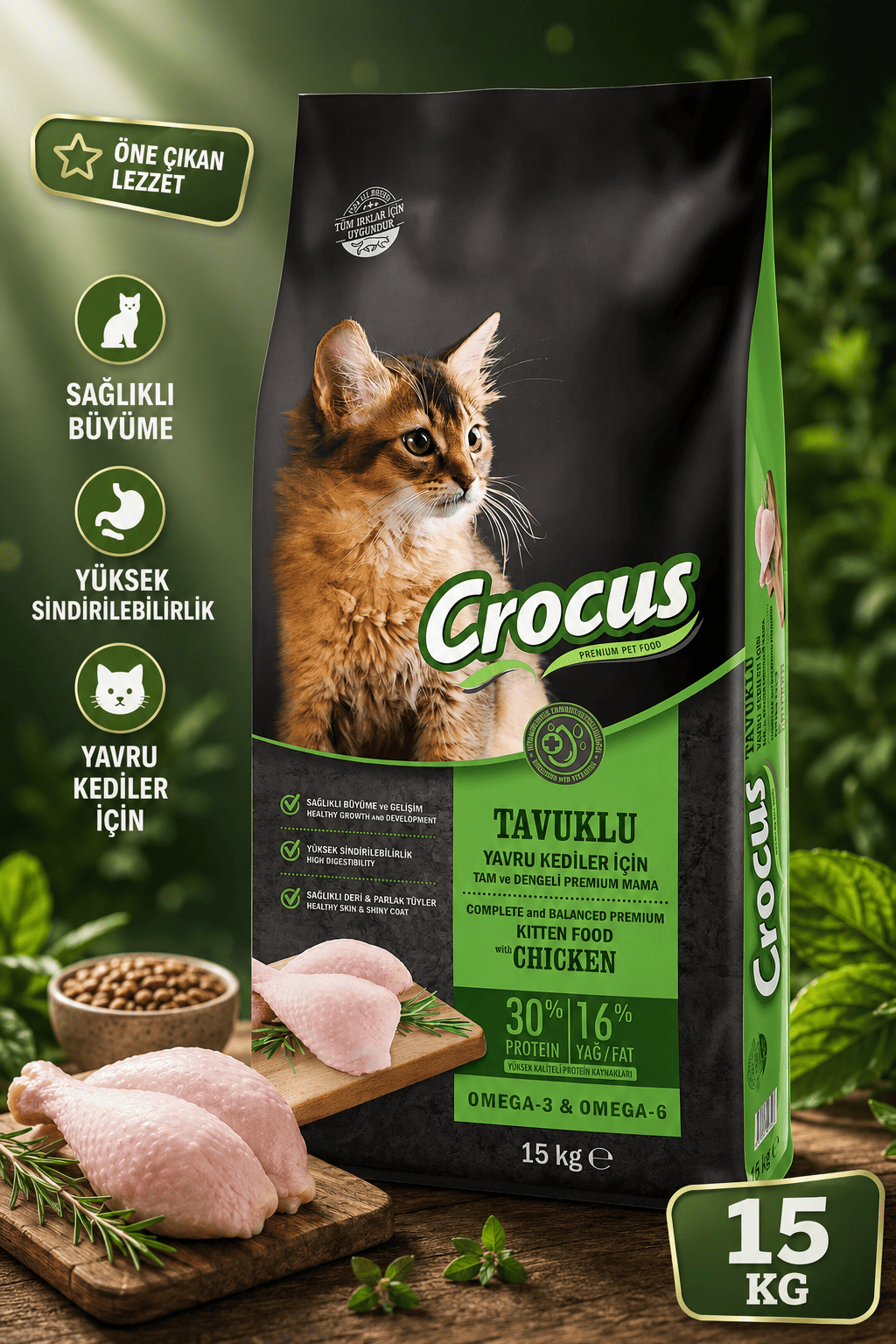 Crocus Tavuk Etli Yavru Kedi Maması 15 Kg