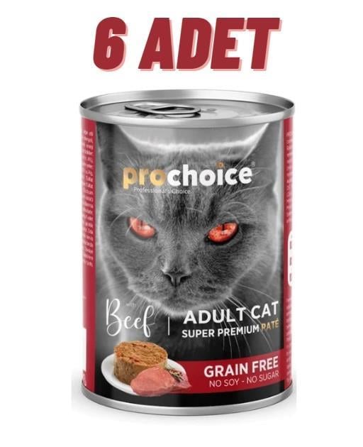 ProChoice Adult Cat Beef Pate Kedi Konservesi 6x400 gr