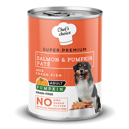 Chefs Choice Yetişkin Köpekler İçin, Tahılsız, Hipoalerjenik, Somon Balıklı Ve Balkabaklı Ezme 12x400 gr