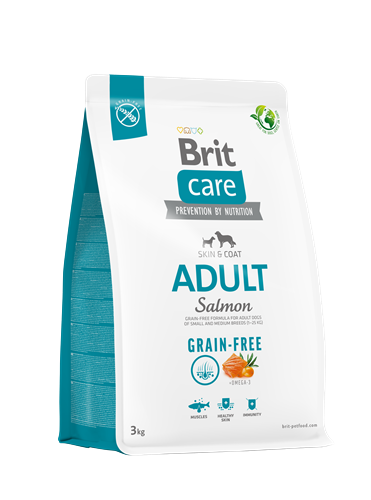 Brit Care Deri Ve Tüy Hassasiyeti Olan, Yetişkin Köpekler İçin, Tahılsız, Somonlu Kuru Mama 3 kg