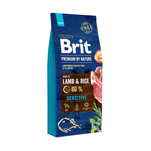 Brit Premium By Nature Hassas Sindirime Sahip Köpekler İçin, Kuzu Etli Kuru Mama 15 kg