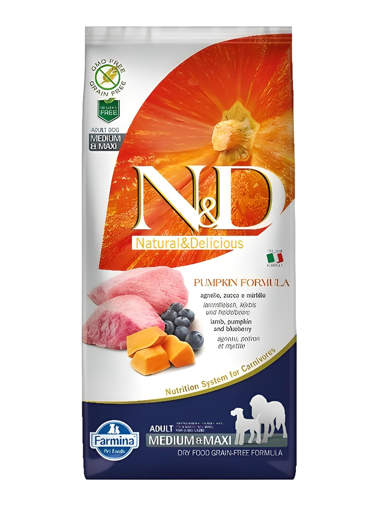 N&D Pumpkin Kuzu&Yaban Mersini Orta Büyük Irk Köpek Maması 12 Kg