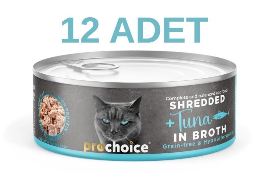 ProChoice Deluxe Shredded Tuna Kedi Konservesi 12x70 gr