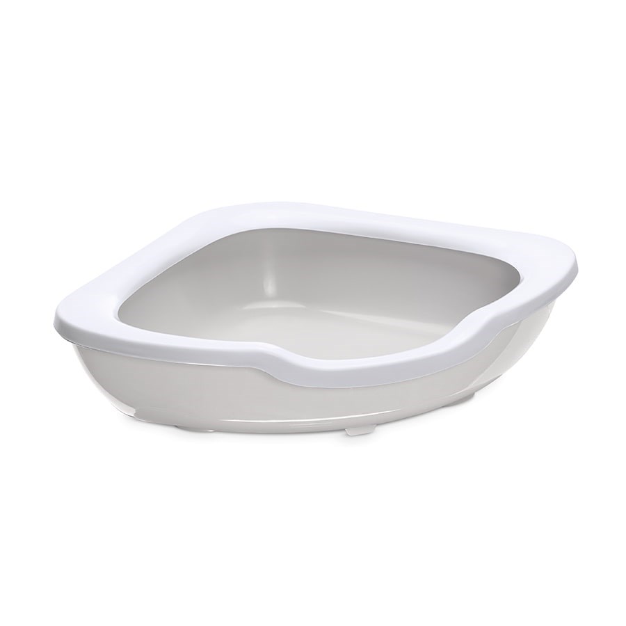 Imac Fred Açık Köşe Kedi Tuvaleti Bej/beyaz 51x51x15,5cm