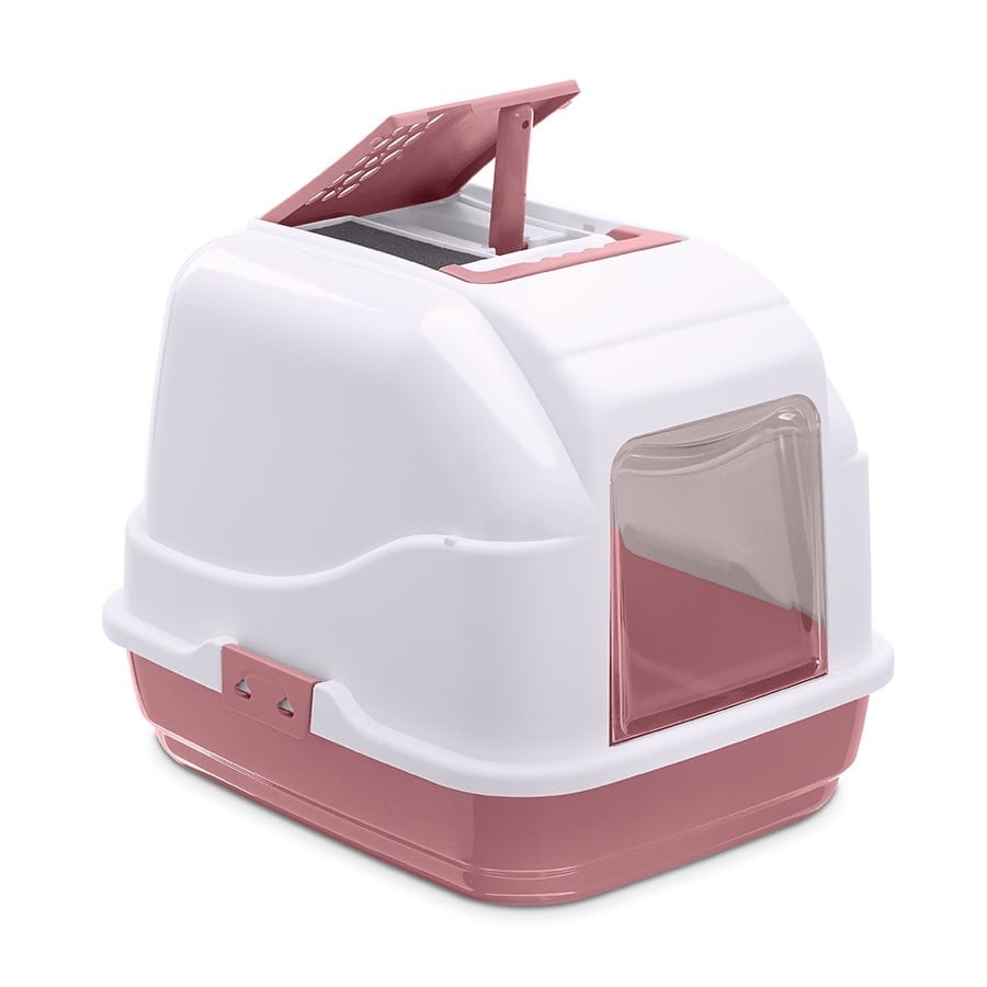 Imac Easy Cat Kapalı Kedi Tuvaleti Pembe/beyaz 50x40x40cm