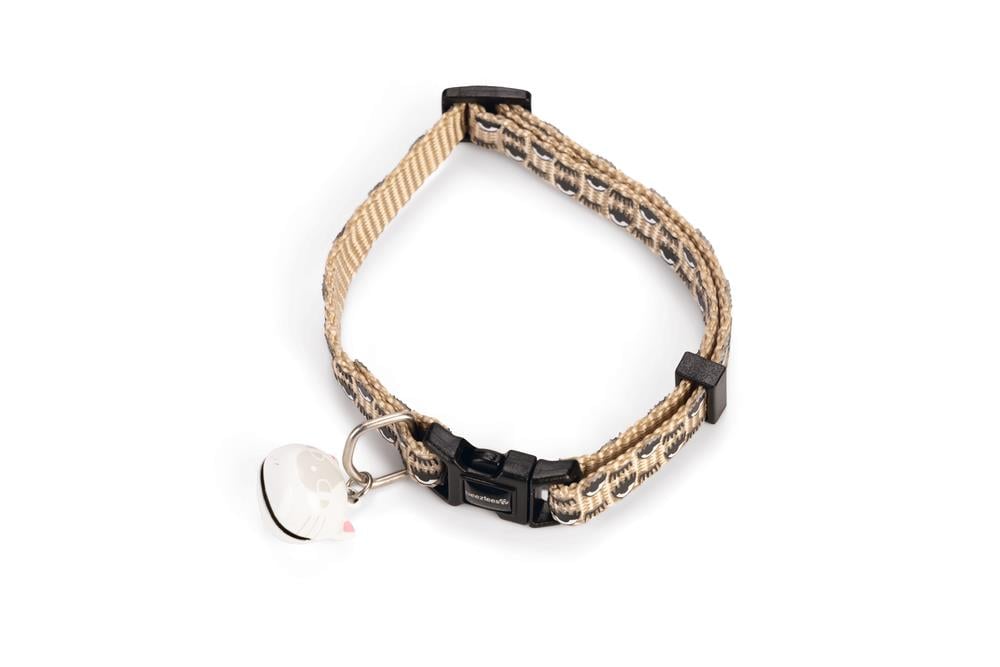 Beeztees Kedi Boyun Tasması, Zilli, Bej, 20-30cm