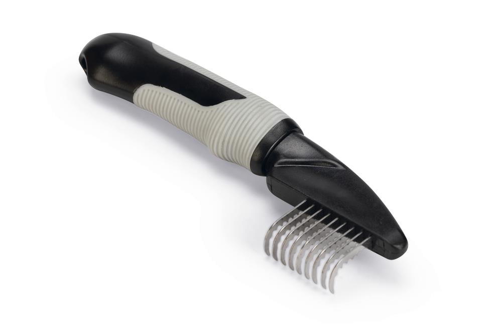 Beeztees Orta ve Uzun Tüylü Köpek Kıtık Açıcı Tarak, Siyah Gri, 19x5x2cm