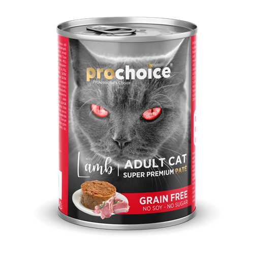 Prochoice Yetişkin Kediler İçin, Tahılsız, Kuzu Etli Ezme Konserve 12x400 gr