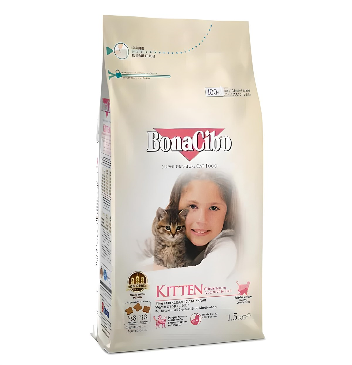 Bonaciba Kitten Tavuklu Hamsili Pirinçli Yavru Kedi Maması 1,5 Kg