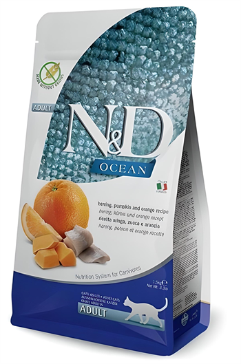 N&D Ocean Pumpkin Ringa Balık&Portakal Kedi Maması 1,5 Kg