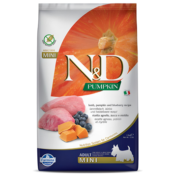 N&D Pumpkin Tahılsız Kuzu Küçük Irk Yetişkin Köpek Maması 2,5 Kg