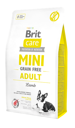 Brit Care Mini Irk Yetişkin Köpekler İçin, Tahılsız, Hipoalerjenik Kuzu Etli Kuru Mama 2 kg