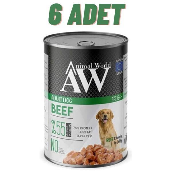 Animal World Dog Beef Jelly Köpek Konservesi 6x415 Gr