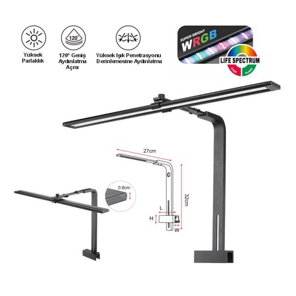 Coco 20W Askı Ayaklı Led Akvaryum Aydınlatma 58 Cm