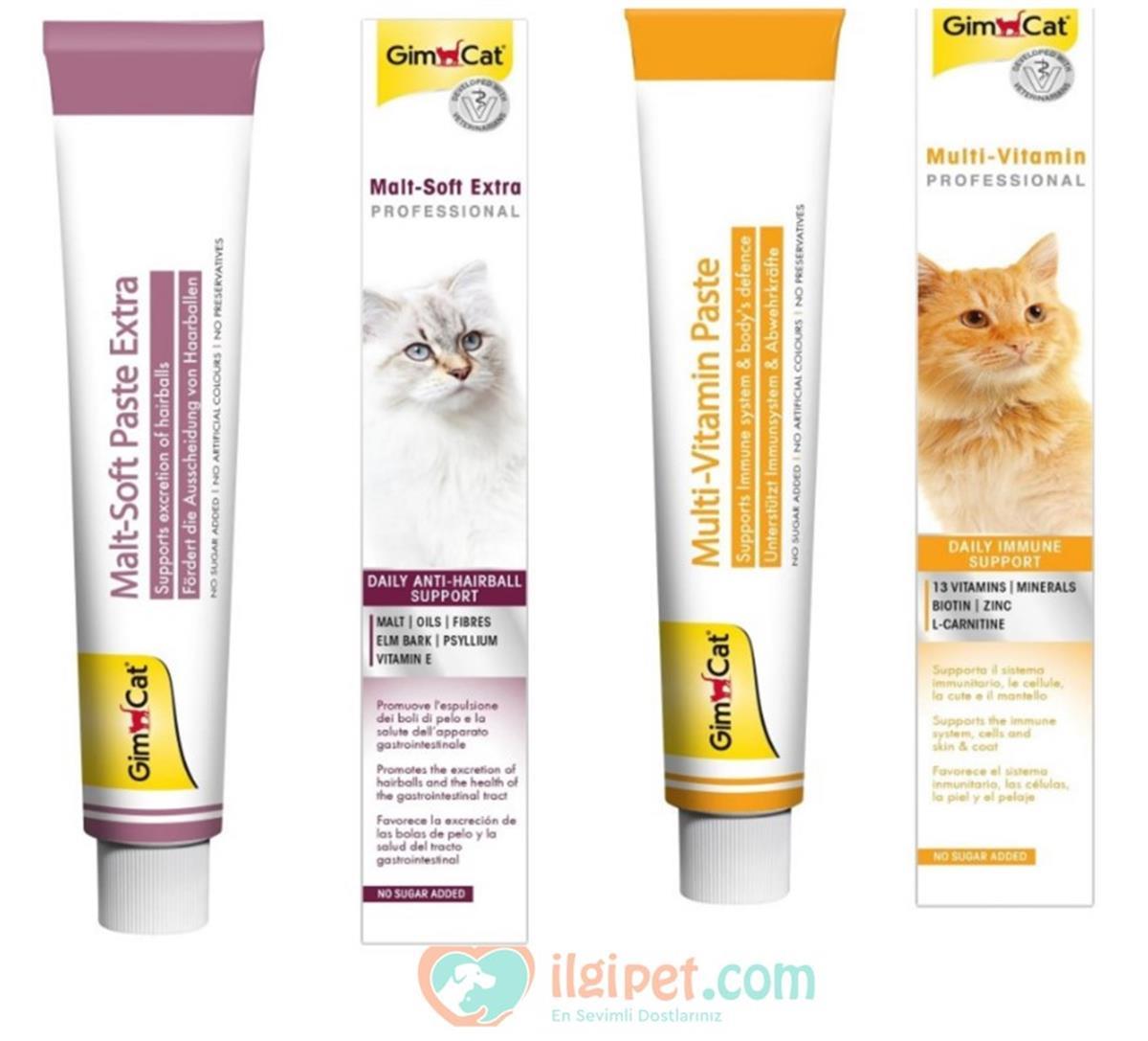 Gimcat Malt Soft Extra 100 gr + Multi-Vitamin 100 gr Kedi Macunu