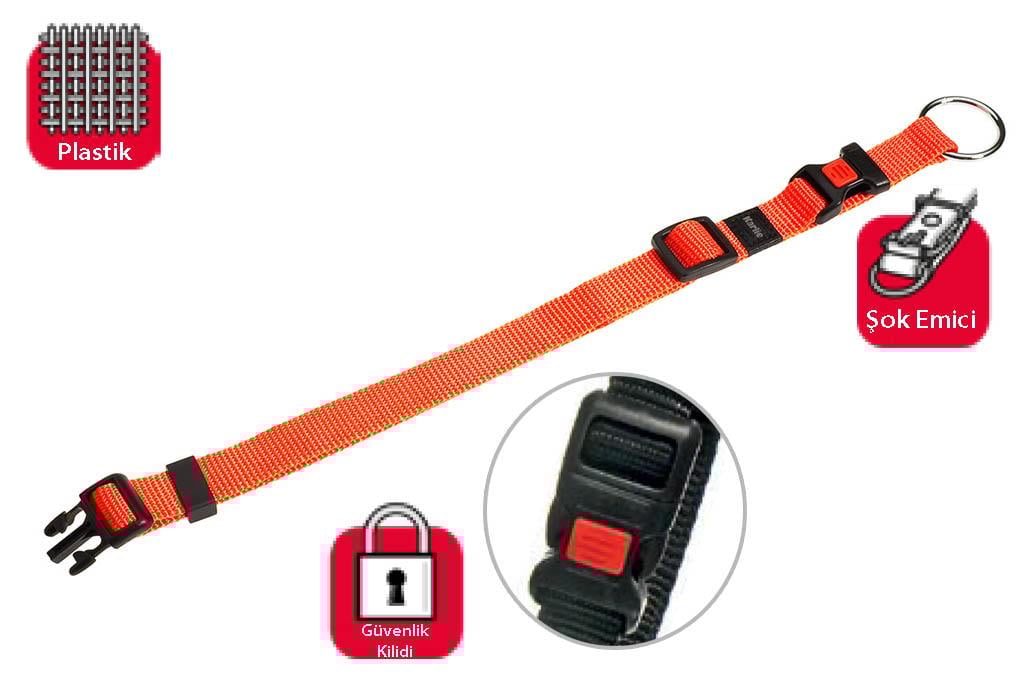 Karlıe Kilitli Boyun Tasma L 45-65 Cm Turuncu