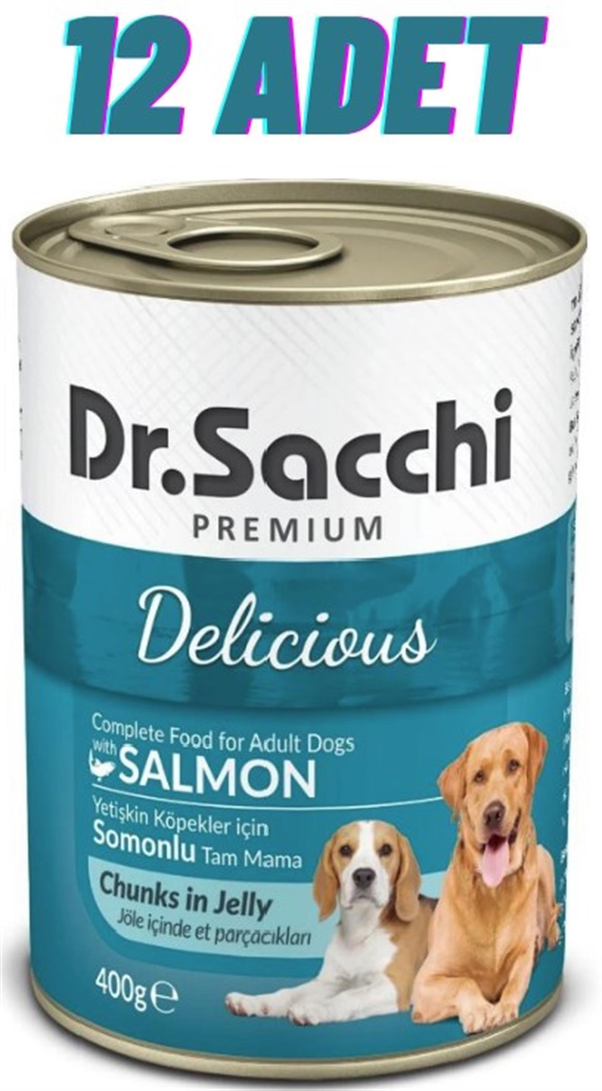 Dr.Sacchi Somonlu Köpek Konservesi 12x400 Gr