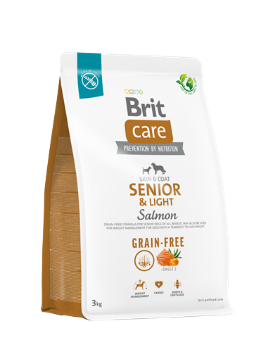 Brit Care Kilo Kontrolü Ve Deri - Tüy Hassasiyeti Olan Yaşlı Köpekler İçin, Tahılsız, Somonlu Kuru Mama 3 kg