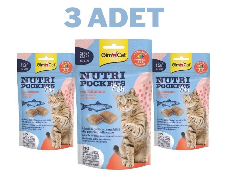 Gimcat Nutripockets Somonlu  Kedi Ödülü 3x60 Gr