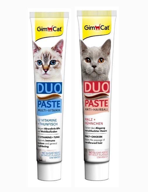 Gimcat Multivitamin Duo Paste Tuna+ Duo Paste Anti Hairball Chicken 50g