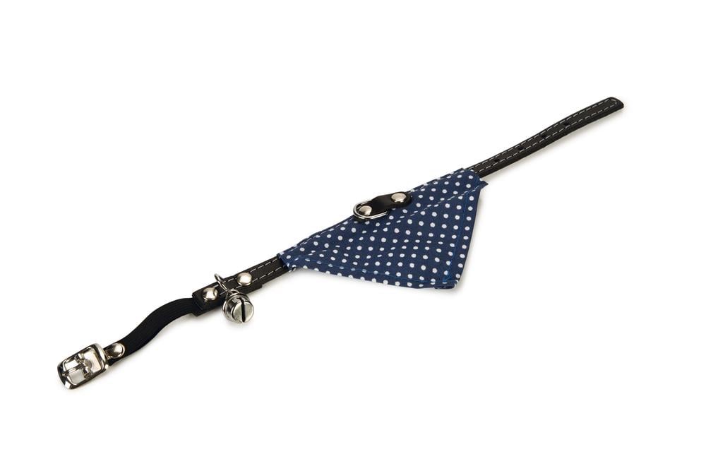 Beeztees Kedi Boyun Tasması, Bandanalı, Zilli, Mavi, 24-29cm