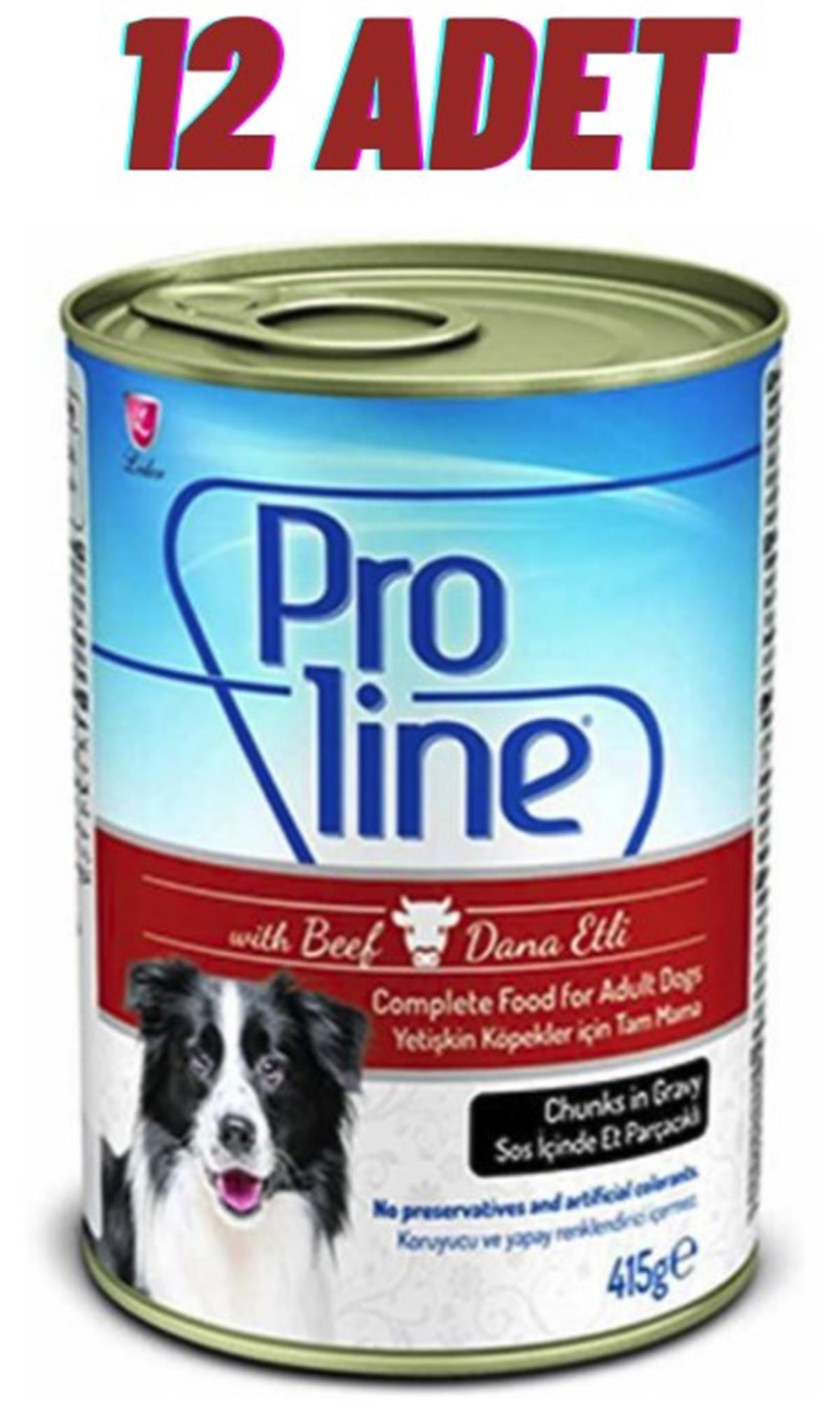 Proline Soslu Biftekli Köpek Konservesi 12x415 Gr