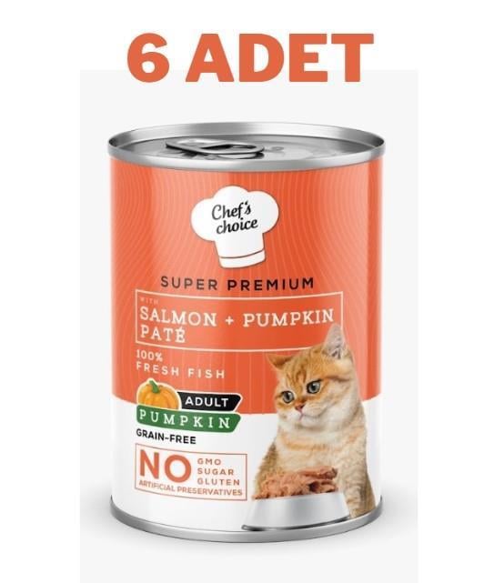 Chefs Choice Salmon Pumpkin Somonlu Balkabaklı Pate Kedi Konservesi 6x400 Gr