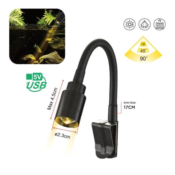 Coco 3W Odak Yön Ayar 3 Renk Led Akv Işık Çap 23x45 Mm
