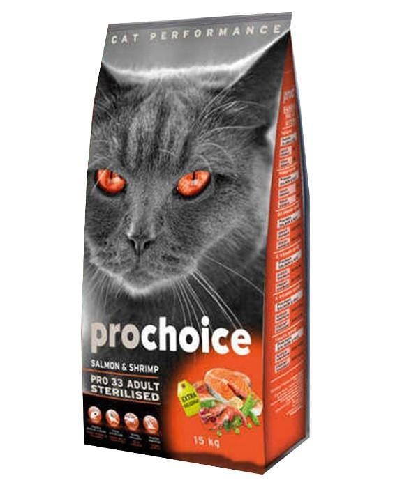 Pro Choice Pro33 Somonlu Ve Karidesli Kısırlaştırılmış Kedi Maması 15 kg