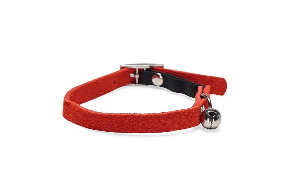 Beeztees Kedi Boyun Tasması, Süet, Kırmızı, 24-29cm