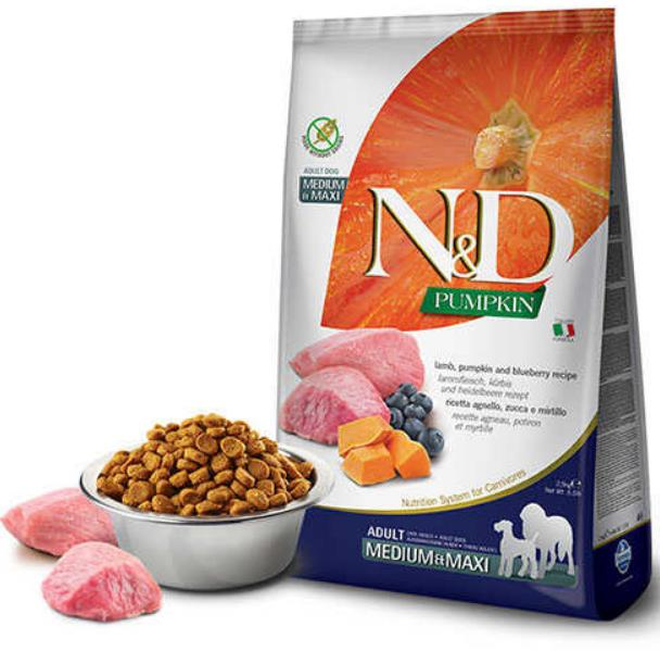 N&D Pumpkin Kuzu&Yaban Mersini Orta Büyük Irk Köpek Maması 2,5 Kg