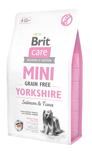 Brit Care Mini Irk Yorkshire Terrier Köpekler İçin, Tahılsız, Hipoalerjenik, Somon Ve Tuna Balıklı Kuru Mama 2 kg