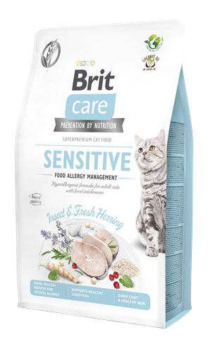 Brit Care Alerjileri Olan Yetişkin Kediler İçin, Tahılsız, Hipoalerjenik, Larva Ve Taze Ringa Balıklı Kuru Mama 2 kg